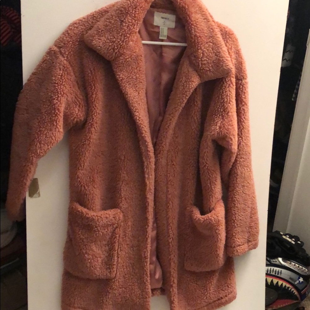 Fuzzy Baby Pink Silk Jacket